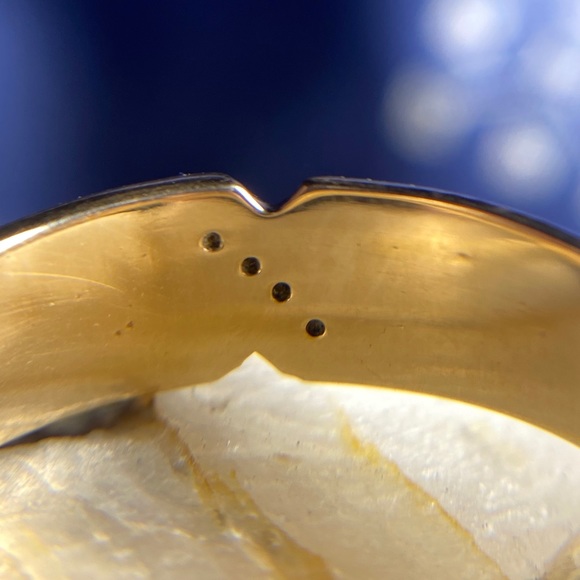 10k Yellow gold “Z” Shaped Diamond Ring Unisex - Picture 7 of 8